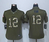Women Limited Nike Seattle Seahawks #12 Fan Green Salute To Service Jersey,baseball caps,new era cap wholesale,wholesale hats